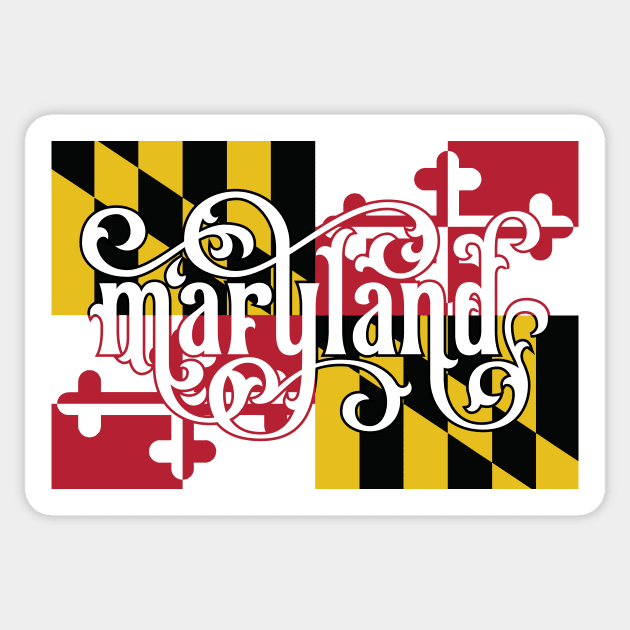 Maryland Flag Script Sticker by polliadesign